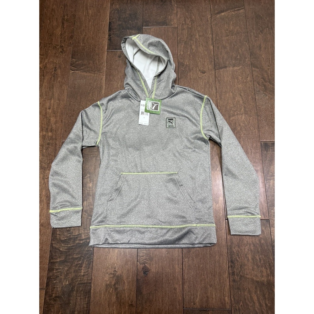 Puma‎ Logo Pullover Hoodie, Boys Size L (14-16), Gray NWT